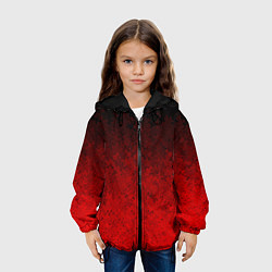 Куртка с капюшоном детская Чёрно-красный текстурный градиент, цвет: 3D-черный — фото 2