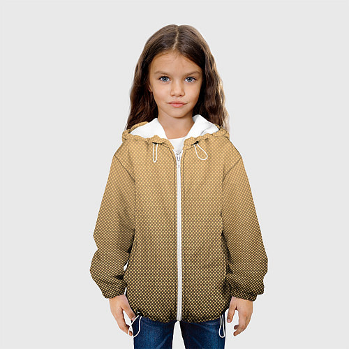 Детская куртка Градиент бежевый текстура / 3D-Белый – фото 3