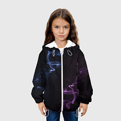 Куртка с капюшоном детская Color black blue pink, цвет: 3D-белый — фото 2