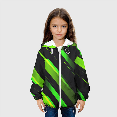 Детская куртка Color black green / 3D-Белый – фото 3