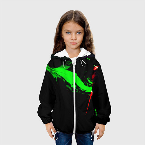 Детская куртка Color black green red / 3D-Белый – фото 3