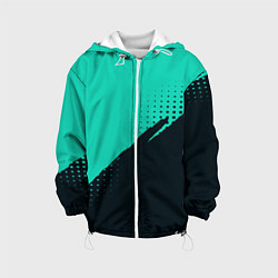 Куртка с капюшоном детская Color black light blue, цвет: 3D-белый
