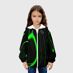 Куртка с капюшоном детская Color green light green black, цвет: 3D-белый — фото 2