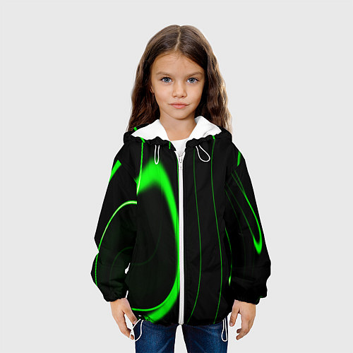 Детская куртка Color green light green black / 3D-Белый – фото 3