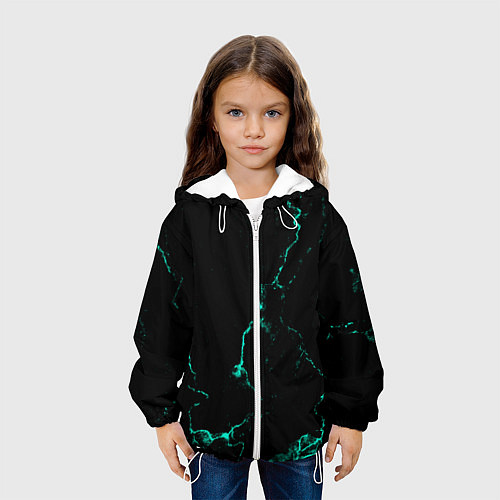 Детская куртка Color black turquoise / 3D-Белый – фото 3