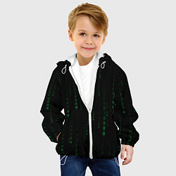 Куртка с капюшоном детская Color black green, цвет: 3D-белый — фото 2