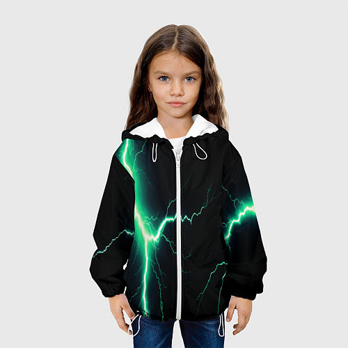 Детская куртка Lightning turquoise / 3D-Белый – фото 3