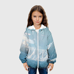 Куртка с капюшоном детская Снежный горный хребет светло-голубой, цвет: 3D-белый — фото 2