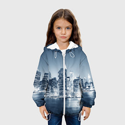 Куртка с капюшоном детская New York город, цвет: 3D-белый — фото 2