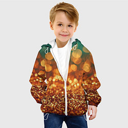 Куртка с капюшоном детская Золотистое боке текстура, цвет: 3D-белый — фото 2