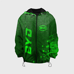 Куртка с капюшоном детская BYD - green gradient вертикально, цвет: 3D-черный