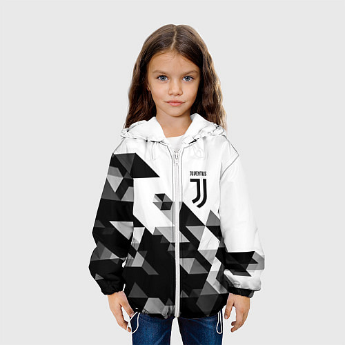 Детская куртка Juventus geometry black / 3D-Белый – фото 3