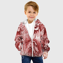 Куртка с капюшоном детская Черепа лошадей - эскиз, цвет: 3D-белый — фото 2