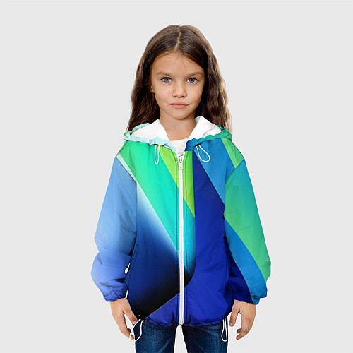 Детская куртка Color blue green / 3D-Белый – фото 3