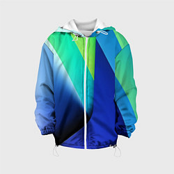 Куртка с капюшоном детская Color blue green, цвет: 3D-белый