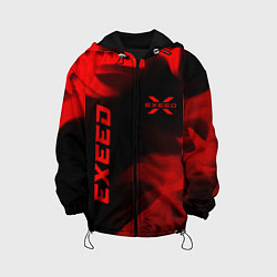 Куртка с капюшоном детская Exeed - red gradient вертикально, цвет: 3D-черный