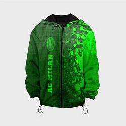 Куртка с капюшоном детская AC Milan - green gradient по-вертикали, цвет: 3D-черный