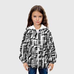 Куртка с капюшоном детская Серый объёмный эффект, цвет: 3D-белый — фото 2