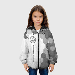 Куртка с капюшоном детская Volkswagen - white gradient по-вертикали, цвет: 3D-черный — фото 2