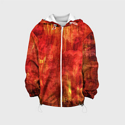 Детская куртка Абстракция - red paint strokes with splashes of ye