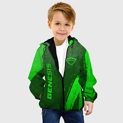 Куртка с капюшоном детская Genesis - green gradient вертикально, цвет: 3D-черный — фото 2