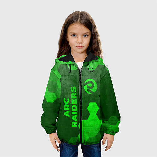 Детская куртка ARC Raiders - green gradient вертикально / 3D-Черный – фото 3