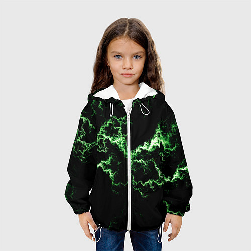 Детская куртка Lightning green glow / 3D-Белый – фото 3