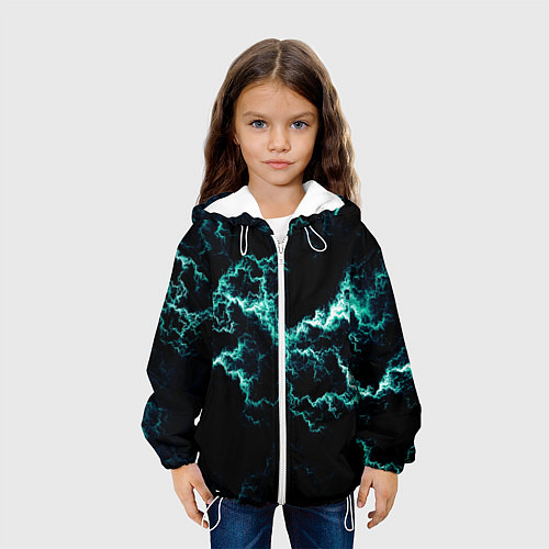 Детская куртка Lightning light blue glow / 3D-Белый – фото 3