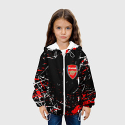 Куртка с капюшоном детская Арсенал штрихи красок, цвет: 3D-белый — фото 2