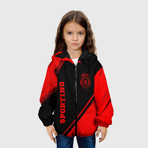Детская куртка Sporting - red gradient вертикально / 3D-Черный – фото 3