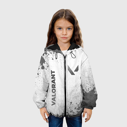 Детская куртка Valorant - white gradient вертикально / 3D-Черный – фото 3