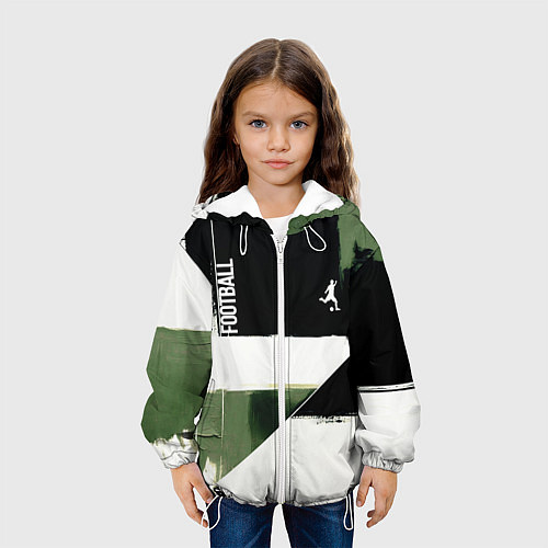 Детская куртка Футбол на фоне брызг красок / 3D-Белый – фото 3
