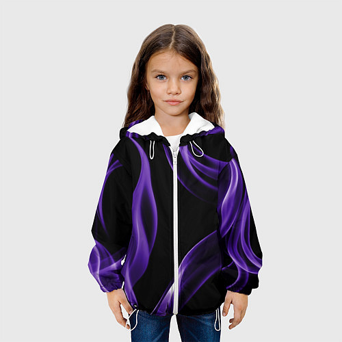 Детская куртка Purple abstraction / 3D-Белый – фото 3