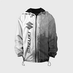 Куртка с капюшоном детская Suzuki - white gradient по-вертикали, цвет: 3D-черный