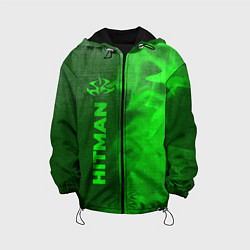 Куртка с капюшоном детская Hitman - green gradient по-вертикали, цвет: 3D-черный