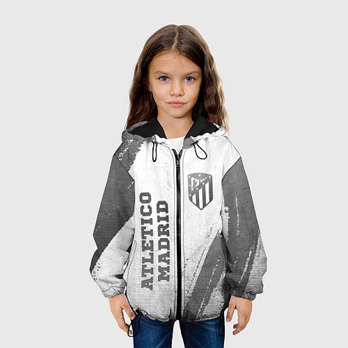 Детская куртка Atletico Madrid - white gradient вертикально / 3D-Черный – фото 3