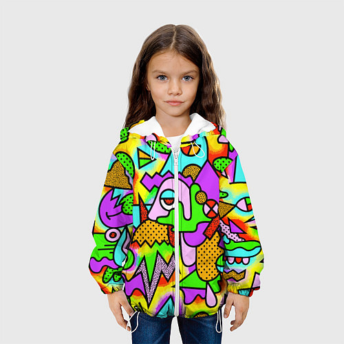 Детская куртка Абстрактный цветной паттерн / 3D-Белый – фото 3