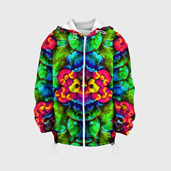 Куртка с капюшоном детская Калейдоскоп с птичкой, цвет: 3D-белый