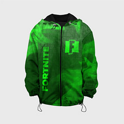 Куртка с капюшоном детская Fortnite - green gradient вертикально, цвет: 3D-черный