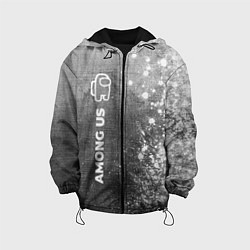 Куртка с капюшоном детская Among Us - grey gradient по-вертикали, цвет: 3D-черный