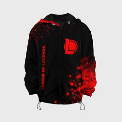 Куртка с капюшоном детская League of Legends - red gradient вертикально, цвет: 3D-черный