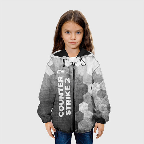 Детская куртка Counter Strike 2 - grey gradient по-вертикали / 3D-Черный – фото 3