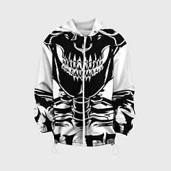 Куртка с капюшоном детская Skeleton череп, цвет: 3D-белый