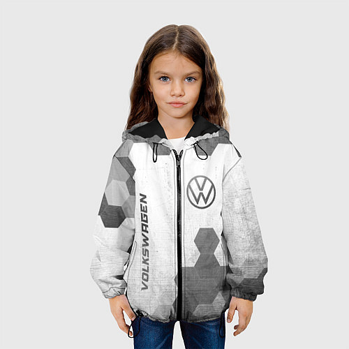 Детская куртка Volkswagen - white gradient вертикально / 3D-Черный – фото 3