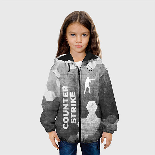 Детская куртка Counter Strike - grey gradient вертикально / 3D-Черный – фото 3