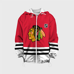 Куртка с капюшоном детская Чикаго Блэкхокс хоккей, цвет: 3D-белый