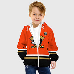 Куртка с капюшоном детская Анахайм Дакс хоккей, цвет: 3D-белый — фото 2