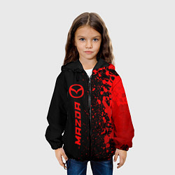 Куртка с капюшоном детская Mazda - red gradient по-вертикали, цвет: 3D-черный — фото 2