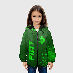Куртка с капюшоном детская Fiat - green gradient вертикально, цвет: 3D-черный — фото 2