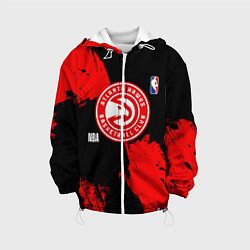 Куртка с капюшоном детская Atlanta Hawks black and red, цвет: 3D-белый